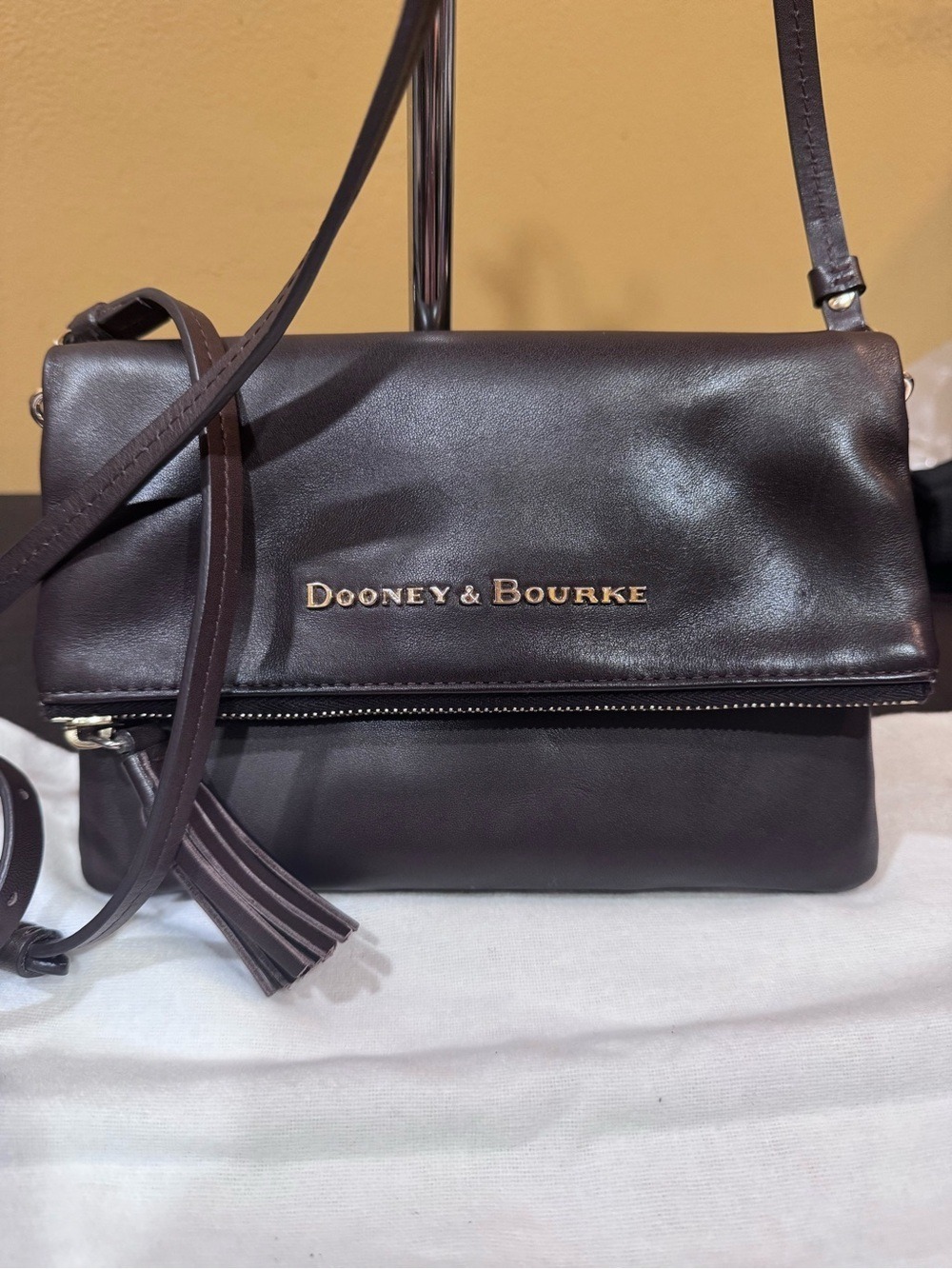Dooney & Bourke Florentine Leather Foldover Zip Crossbody - Picture 2 of 15
